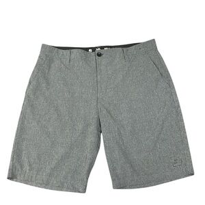 RVCA gray hybrid, flat front shorts, swim trunks, 34